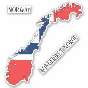 Sticker Norvège Drapeau Charme Carte Patriotique
