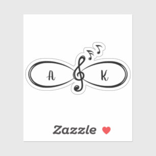 Sticker Notes musicales Symbole d'amour infini Personnalis