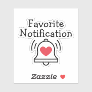 Sticker Notification Favorite Amour Moderne Bell Noir Roug