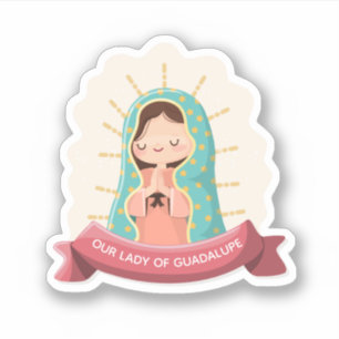 Sticker Notre-Dame de Guadalupe avec ruban Style Kawaii