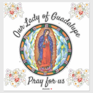 Sticker Notre-Dame de Guadalupe Priez pour nous Vitre