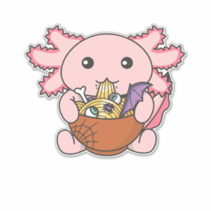 Sticker Nouilles nouilles japonaises Halloween Axolotl Ram