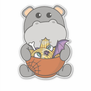 Sticker Nouilles nouilles japonaises Halloween Hippo Ramen