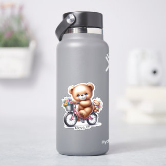 Sticker Nounours à bicyclette