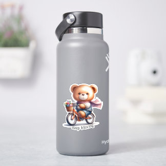 Sticker Nounours à bicyclette