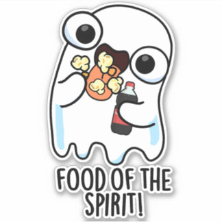 Sticker Nourriture De L'Esprit Blague De Fantôme Drôle