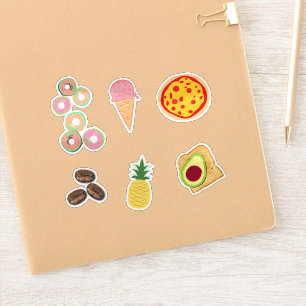 Sticker Nourriture Mignonne Brillante