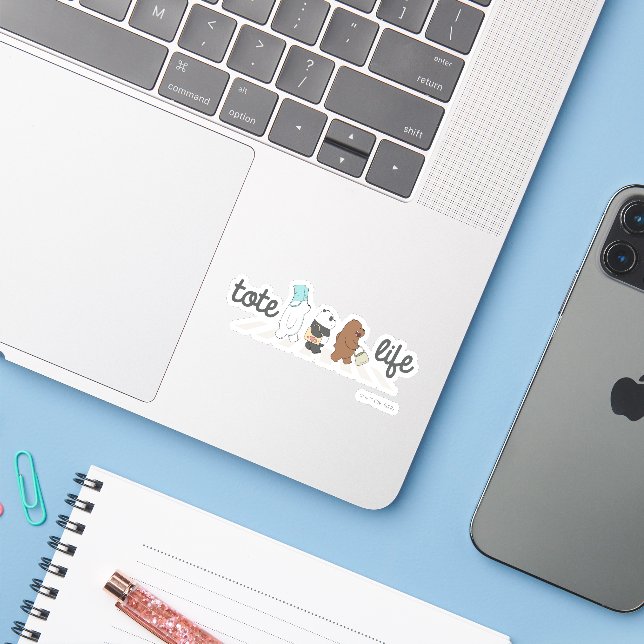 Sticker Nous Ours Nus - Fourre-tout Life! (Ordinateur portable avec iPhone)