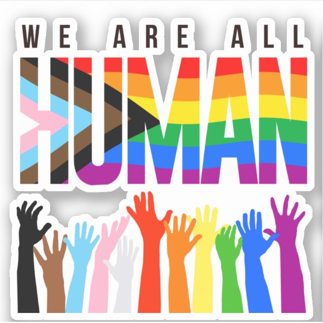 Sticker Nous sommes tous humains (Devant)