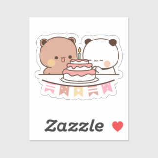 Sticker nouveau couple ours et panda bubu dudu