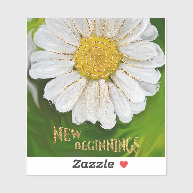 Sticker Nouveaux débuts - Puissance de fleur marguerite (Feuille)