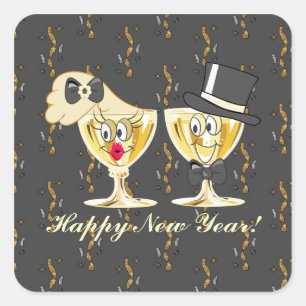 sticker Nouvel An Eve Holiday