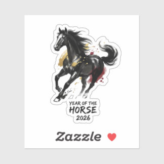 Sticker Nouvelle année chinoise 2026 Cheval Art