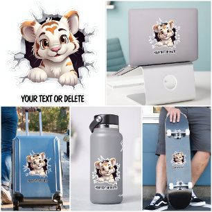 Sticker Nouvelle percée de trou mignon petit tigre