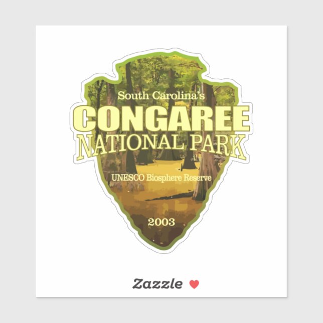 Sticker NP de Congaree (pointe de flèche) (Feuille)
