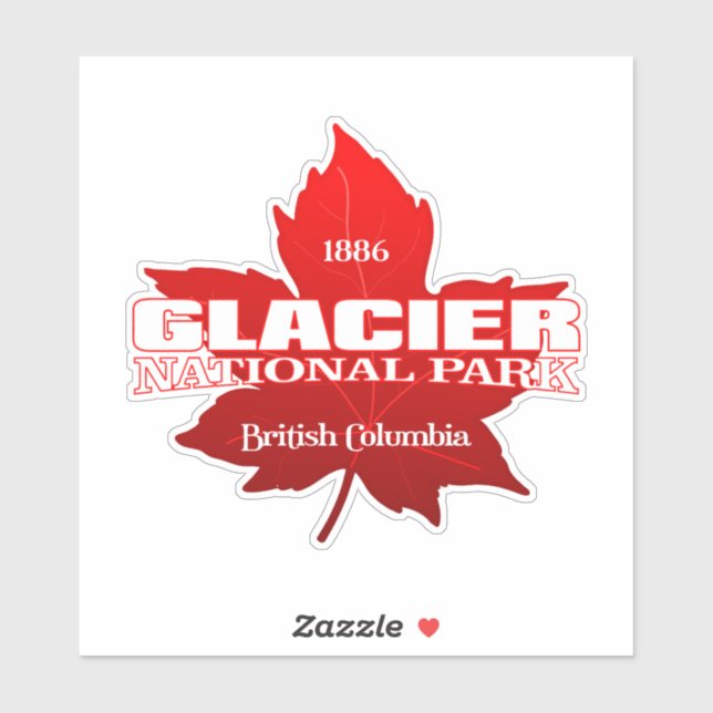 Sticker NP des glaciers (Canada) (feuille d'érable) (Feuille)