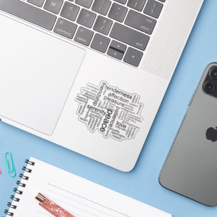 Sticker Nuage de mots de paix et d'amour inspirants