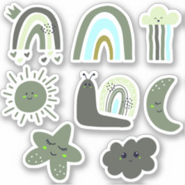 Sticker Nuage Étoile Arc-en-ciel & Plus de Personnages pou