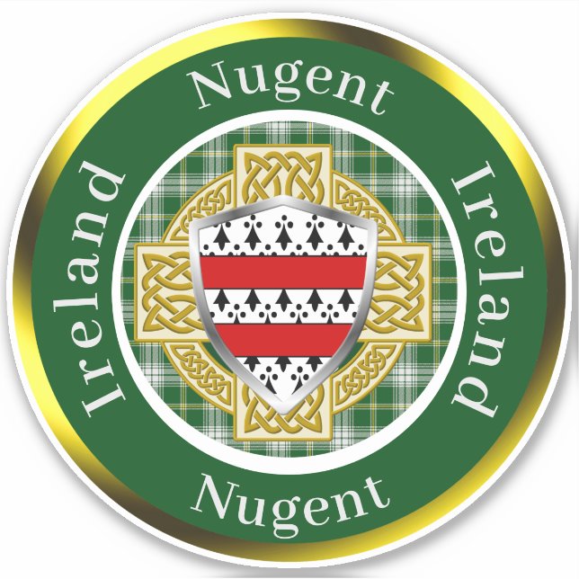 Sticker Nugent Shield & Croix celtique Personnalisé (Devant)