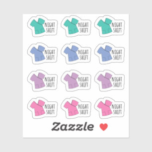 Sticker Nuit Shift Rappel Infirmière Docteur Scrubs Planif