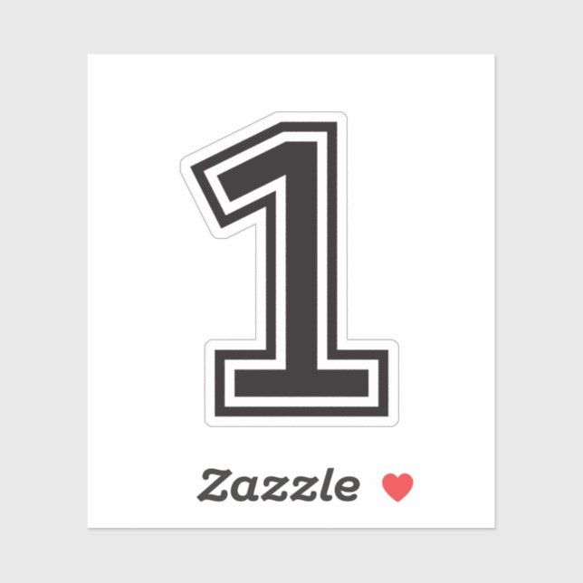 Sticker Numéro 1 police de l'école de sport (Feuille)