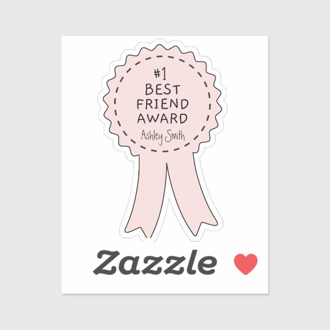 Sticker Numéro 1 prix du meilleur ami - Nom personnalisé (Feuille)
