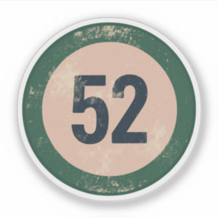 Sticker Numéro 51 Vintage en détresse