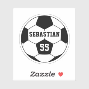 Sticker Numéro de nom personnalisé Boule de football