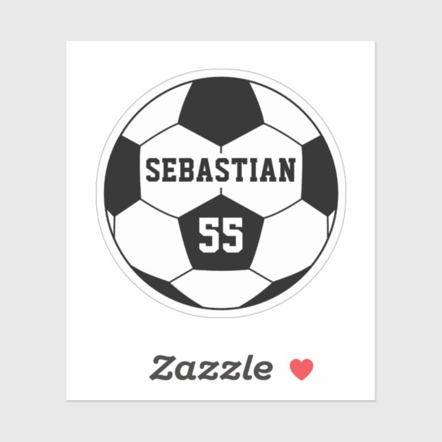 Sticker Numéro de nom personnalisé Boule de football (Feuille)