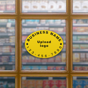 Sticker Numéro de téléphone d'affaires sur le vinyle ovale