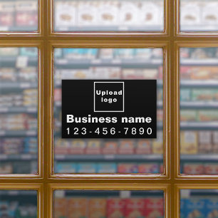 Sticker Numéro de téléphone professionnel, noir grand rect