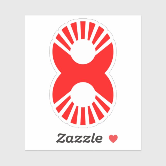 Sticker Numéro rouge 8 (Feuille)