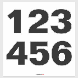 Sticker Numéros de poubelles en noir et blanc