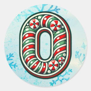 Sticker "O" de Noël sucre de canne, Stripes festiv