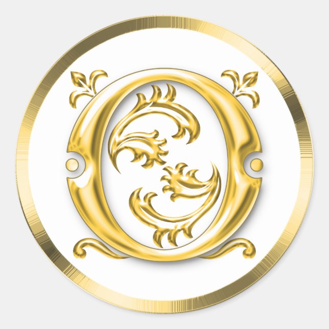 Sticker O rond initial en or (Devant)