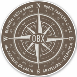 Sticker OBX Bancs extérieurs de boussole Vintage blanc fon
