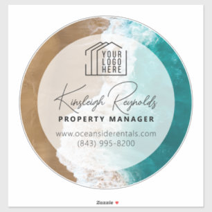 Sticker Ocean / Beach Location Manager Photo personnalisée
