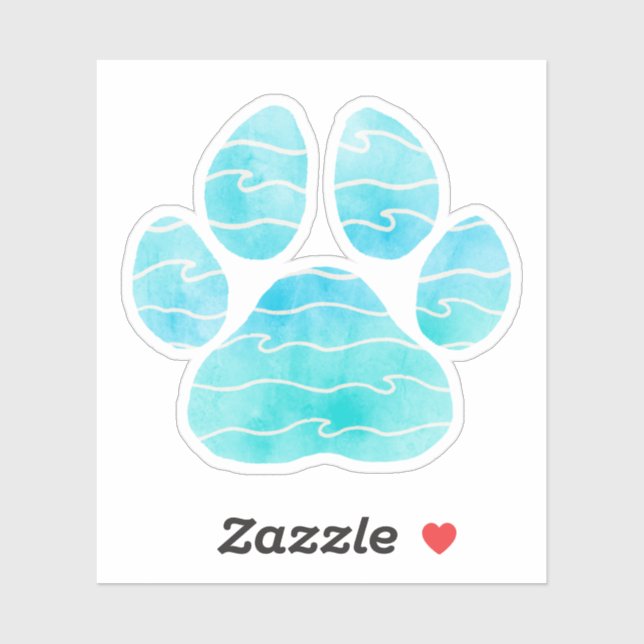 Sticker Ocean Wave Paw (Feuille)