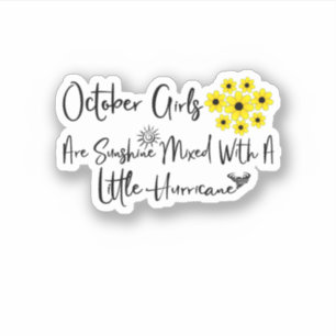 Sticker Octobre Les Filles Sont Brillantes Mélangées Avec