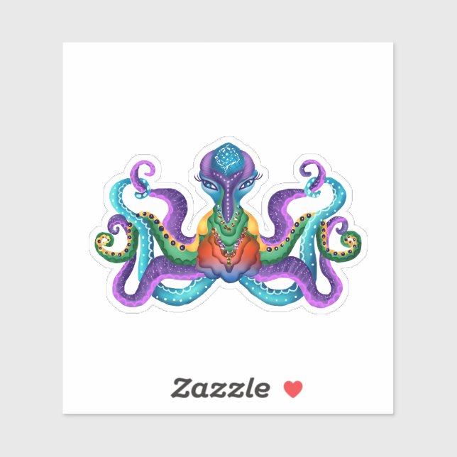 Sticker Octopus exotique (Feuille)