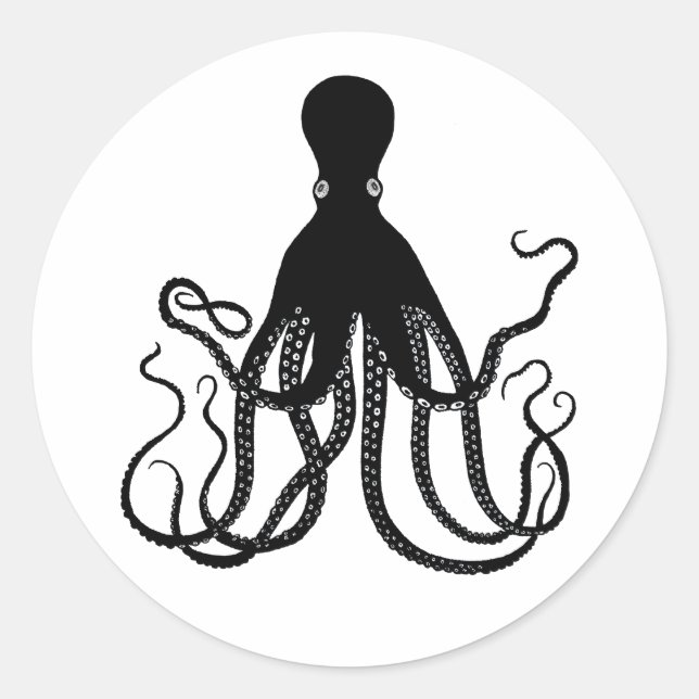 Sticker octopus noir (Devant)