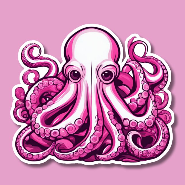 Sticker Octopus rose (Créateur téléchargé)