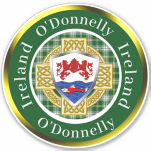 Sticker O'Donnelly Bouclier irlandais/Croix celtique perso