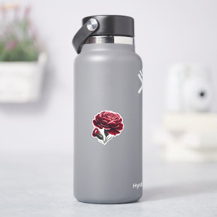 Sticker Oeillets rouges Velvety Floral Watercolor