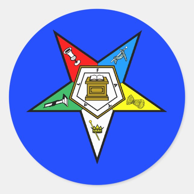 Sticker OES Order of Eastern Star (Bleu) (Devant)