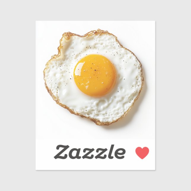 Sticker Oeuf parfaitement frit avec des arêtes de croupe e (Feuille)