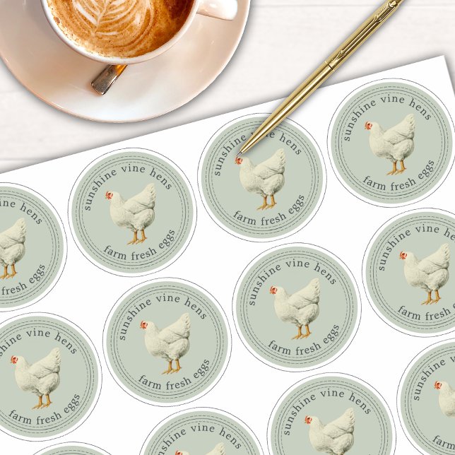 Sticker Oeufs frais de ferme Carton vert d'oeuf 2,5 pouces (Créateur téléchargé)