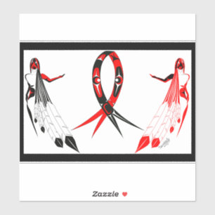 Sticker Œuvre d'art en ruban sur les femmes autochtones di