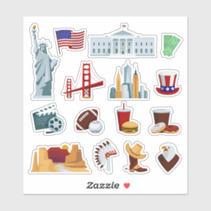 Sticker Offre groupée d'icônes Ultimate USA