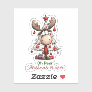 Sticker Oh Cerf Noël Est Là Mignon Renne Noël
